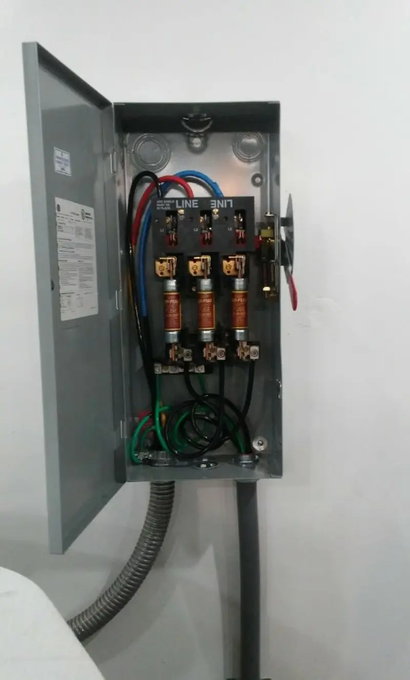 Three-phase disconnect switch installed for Electrical Wiring & Rewiring in Monroe